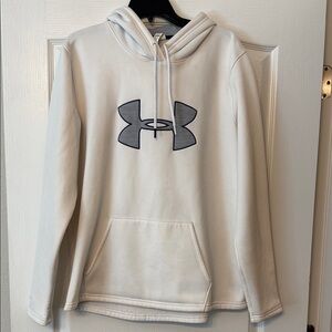 Under Armour Cream Hoodie with Black Logo